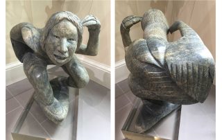 Transformation Sculpture (front & back) by Axangyu Shaa. Photo by Joram Piatigorsky